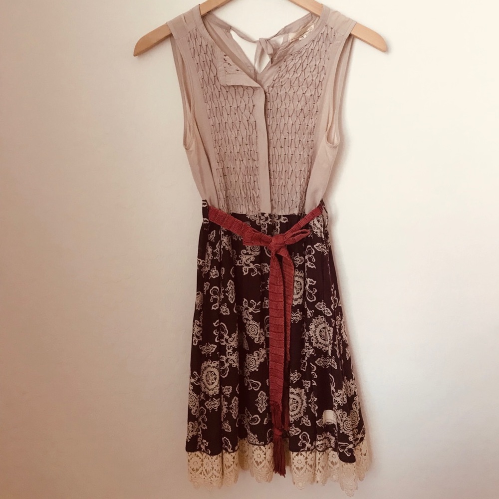Sleeveless Odd Molly Button Up Belted Tunic Dress